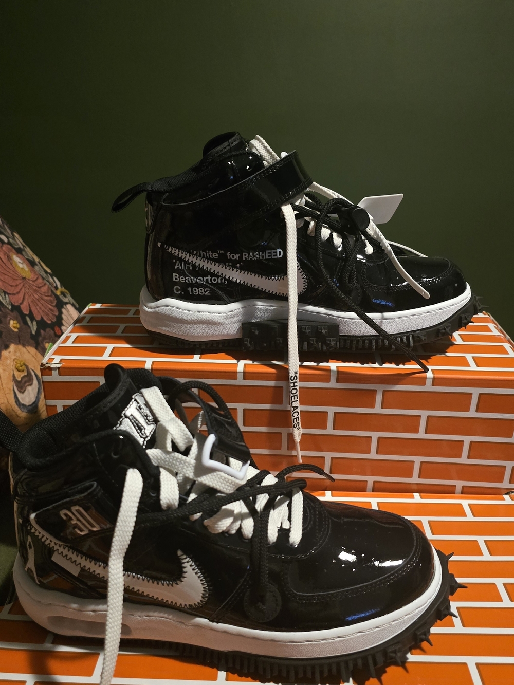 Nike Black & White High-Top Sneakers (Off-White Style)